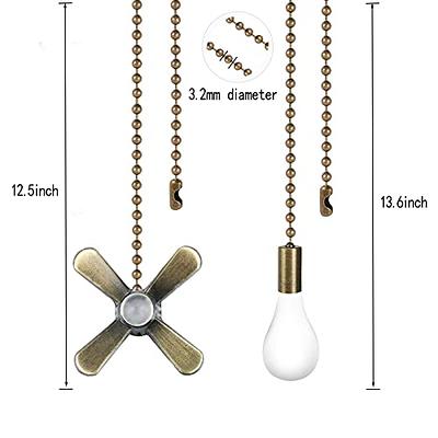 Aoprofree Ceiling Fan Pull Chain 12 inch Pull Chain Extension Fan