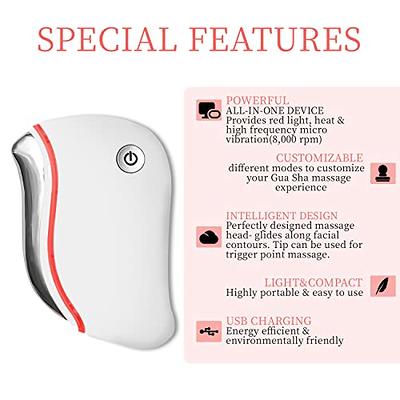  Red Light Therapy for Face, 4-in-1 Microcurrent Facial Device Face  Massager with Gua Sha Facial Massager Tool with 45℃ Heat & 3 Massage Modes  for Skin Neck Firming and Tightening 