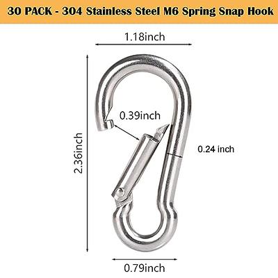 30 PCS M6 Spring Snap Hook Heavy Duty 2-3/8 304 Stainless Steel Carabiner  Clip 260lbs Capacity Keychain Quick Links, 6mm Quick Carabiner Clips for  Backpack, Hammocks, Camping and Swing - Yahoo Shopping