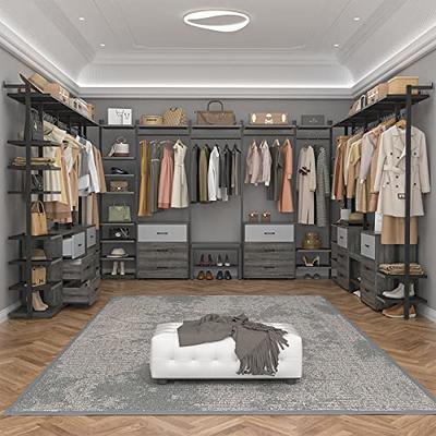 Aheaplus Wood Wardrobe Closet Storage Free Standing Closet Organizer,  Clothes Garment Racks with Storage Shelves and Hanging Rod, Walk In Closet  Organizer with 3 Wood Drawers - Yahoo Shopping