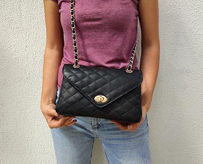 DIAMONDS Are Eternal Genuine Leather Flap Bag Elegant Quilted