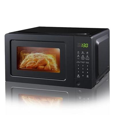 COMMERCIAL CHEF 0.7 Cubic Foot Microwave with 10 Power Levels, Small  Microwave with Push Button, 700W Countertop Microwave up to 99 Minute Timer  and