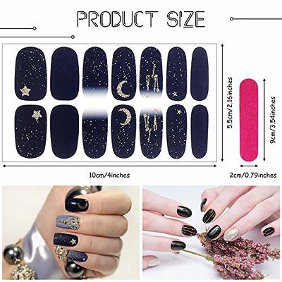 Glitter Toe Nail Stickers full Nail Wraps solid Color - Temu