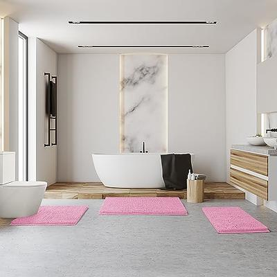 NICETOWN Taupe Bathroom Rugs and Mats Sets, Bath Mats, Slip-Resistant  Absorbent Soft Comfortable and Fluffy Chenille Toilet Rugs, Floor Mats Dry  Fast