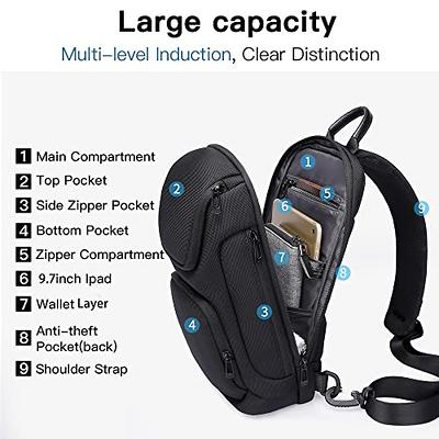 Five-layer Multi-layer Men's Messenger Bag, Large-capacity Men's