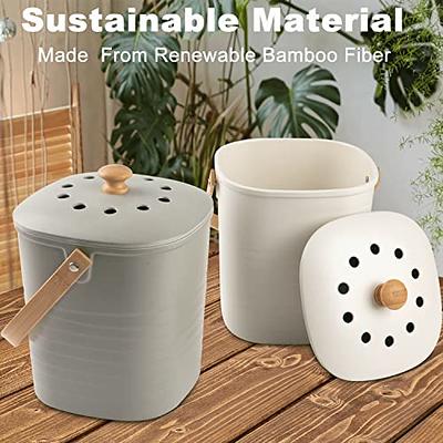 Yatmung Compost Bin, Countertop Compost Bin with Lid, Odorless Indoor Compost  Bucket Made of Bamboo Fiber, Includes Charcoal Filter, Grey - Yahoo Shopping
