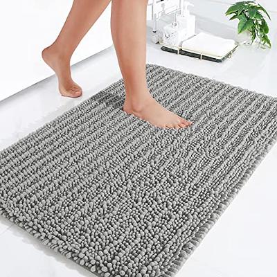 Arotive Microfiber Bathroom Rugs, Shaggy Soft and Absorbent, Non-Slip,  Thick Plush, Machine Washable Dry Bath Mats, Tub and Shower, 24 x 16, Grey