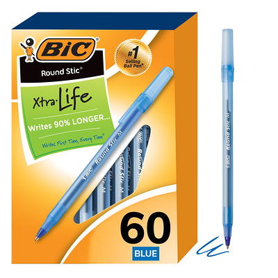 BIC Cristal Xtra Smooth Ballpoint Pen, Medium Point, Black Ink, 24/Box, 6  Boxes/Pack (MS144E-BLK)