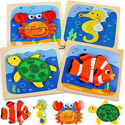 lenbest 3 Piezas Puzzle Madera - Juguetes Niños 2 3 Años - Juguetes  Montessori 1 Año - Juegos Educativos - Puzzle Bebe