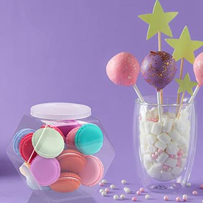 4Pcs Plastic Hexagon Candy Jars Plastic Cookie Jars With Lids Food Storage  Container Wide Mouth Jar Reusable Cookie Container