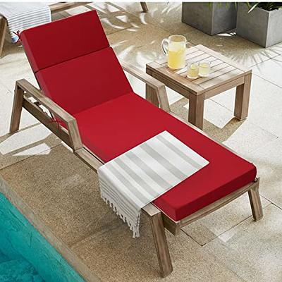 BLISSWALK Outdoor Tufted Seat Cushions 2-Pack 19x19, for Patio Bench Dining Chair Lounge Chair Seat Pad Red