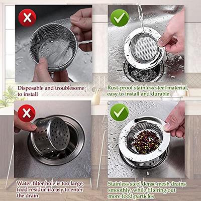 Large Strainer Mesh Basket Kitchen Sink Drain Strainer Stainless