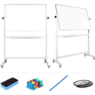  H-Qprobd Mobile Whiteboard 36x24 Magnetic Dry Erase Board  with Stand - Adjustable Height Double Side Rolling White Boards on Wheels  for Home, Office & School : Office Products