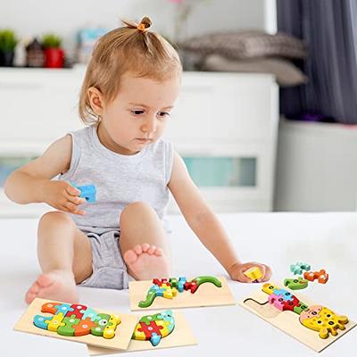 Montessori Mama Wooden Toddler Puzzles for Kids Ages 2-4, Toys