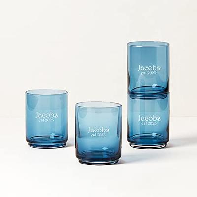 Lenox Personalized Tuscany Stackable Tall Blue Everyday Drinking Glasses,  Set of 4 Custom Engraved Stacking Blue Glasses for Water, Juice, Soda and  More - Yahoo Shopping