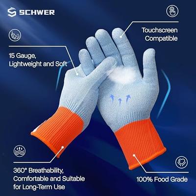 Schwer 2 Pairs ANSI A8 Cut Resistant Gloves, Food Grade Cut Gloves