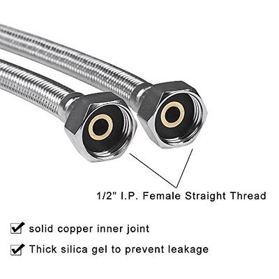 ARCORA 24 Bathroom Kitchen Faucet Hose, Braided Nylon Cupc Supply Lines 3/8  Female Compression Thread × M10 Male Connector (1 Pair)