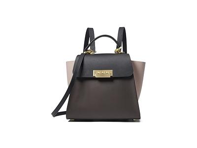 ZAC Zac Posen womens Eartha Convertible Top Handle Bag, Black Colorblock,  One Size US