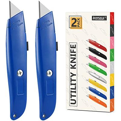 4 Pack Mini Box Cutter Retractable Utility Knife Letter Opener Envelope  Slitter, Box Cutter with Key Chain Hole (Blue, Pink, Purple, White)