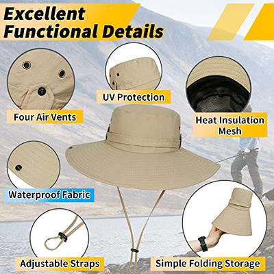 New Strong Fabric Upf 50 Waterproof Anti-uv Fishing Sun Hat Large Side Removable Breathable Outdoor Men Hiking Travel Bucket Hat