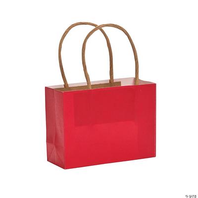 4 1/2 x 3 1/4 Mini Red Kraft Paper Gift Bags & Tissue Paper Kit