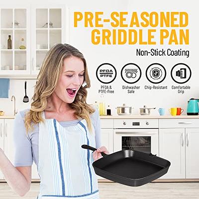 BBQ Grill Pan Non-stick Coating Square Griddle Stovetop and