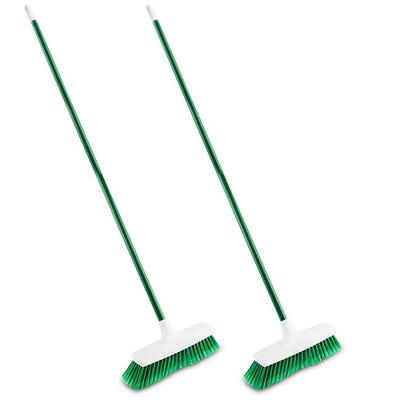 Dual Surface Floor Scrub Brush with Steel Handle