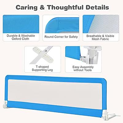 Costzon Toddlers Double Bed Rail Guard, Stainless Steel Folding Safety Bed  Guard, Swing Down Bedrail, Kids Twin, Double, Full Size Queen & King, Set  of 2 (Blue, 71-Inch) - Yahoo Shopping