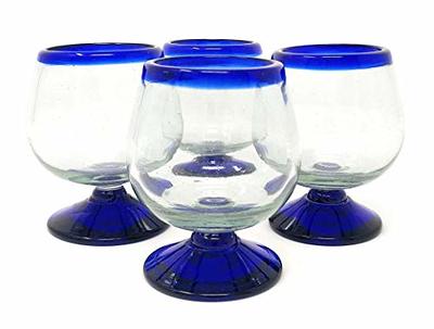 Dos Sueños Mexican Hand Blown Glass Set of 4 Hand Blown Stemless