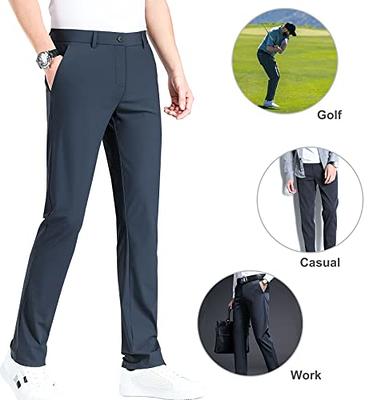 LUSHENUNI Men's Golf Pants Slim High Stretch, Ice Silk Dress Pants with  Expandable-WAIS Pants (36, Grey) - Yahoo Shopping