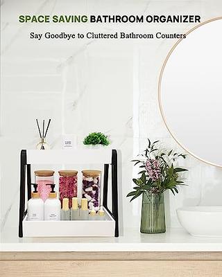 Dyiom Bathroom Organizer Countertop, 2-Pack of Bathroom Counter