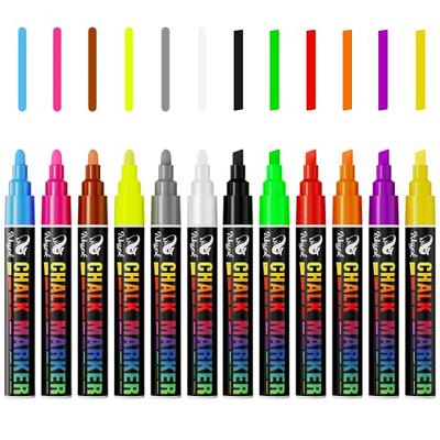 NUOBESTY 8Pcs chalk markers pens glow in the dark markers chalk board  markers liquid chalk pen marker pens erasable highlighter window paint  markers