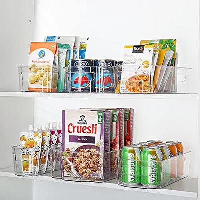 6 Pack Clear Plastic Storage Bins with Lids, Vtopmart Pantry Organizer  Bins, for Cabinet, Kitchen, Countertops, Large