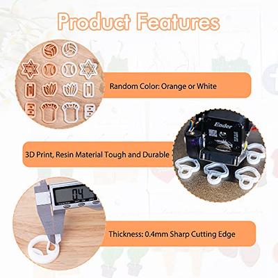 Polymer Clay Cutters for Earrings Polymer Clay Cutters for Jewelry Making  Plastic Polymer Clay Molds Earring Cutters for Polymer Clay Earring/Jewelry  Making Tool for DIY - orange 