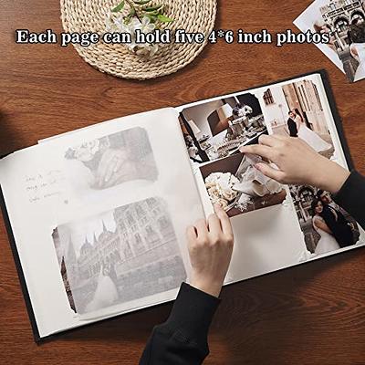 Pssoss Large DIY Scrapbook Photo Album 100 pages with Writing Space for 3x5  4x6 5x7 6x8 8x10 Pictures for Baby Wedding Family Children Anniversary  Photo Album (Black) - Yahoo Shopping