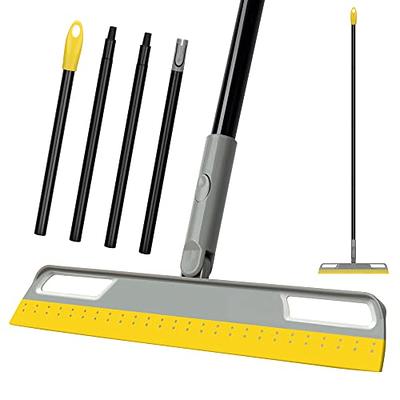 Floor Scrub Brush with 59'' Telescopic Long Handle,2 in 1 Scrape