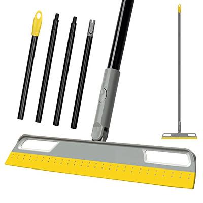 Rubber Broom Carpet Rake for Pet Hair Removal, Fur Remover Broom with 59  Telescoping Long Handle, Pet Hair Broom with Squeegee for Carpet, Hardwood