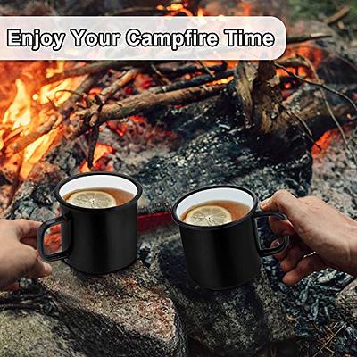 TeamFar Coffee Mug Set of 6, 12 oz Enamel Mug Black Tea Camp