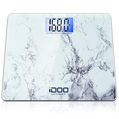 Etekcity Digital Weight Bathroom Scale, 6mm Tempered Glass Platform with  Rounded Corner Design, Large Backlit LCD Display, Silve