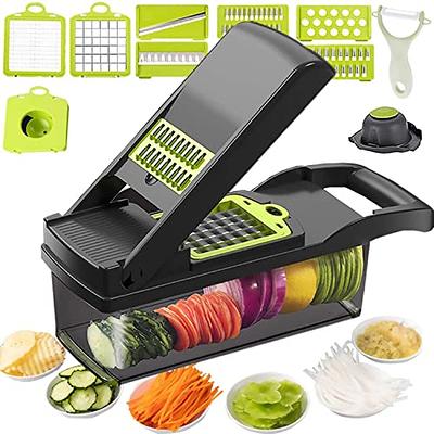 KEOUKE Vegetable Chopper Cutter 13 in 1 Veggie Chopper Slicer Dicer Pro  Onion Chopper Food Chopper with Container and Hand Guard,9 Blades - Yahoo  Shopping