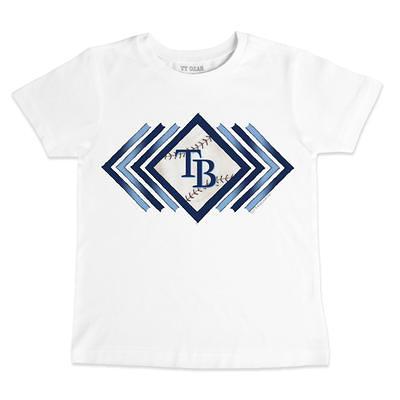 Tampa Bay Rays Tiny Turnip Women's Base Stripe 3/4-Sleeve Raglan T