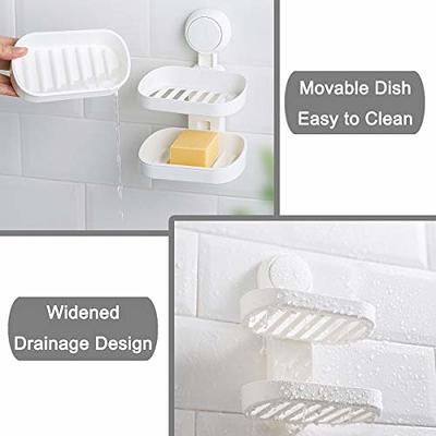 LUXEAR Shower Caddy Suction Cup NO-Drilling Removable Bathroom Shower Shelf  Powerful Shower Organizer Basket Waterproof & Oilproof Wall Mounted