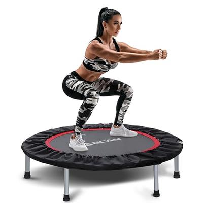 Gymax 38'' Folding Mini Trampoline Fitness Rebounder w/ Safety Pad Pink