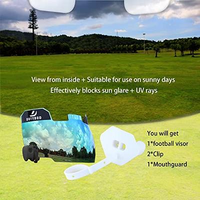 Football Sun Visor, Professional Football Helmet Sun Visor, Shield Suitable  for Youth Football Helmet and Adult Football Helmet, Including Sun Visor  Clip, ice Hockey Goggles (Helmet is NOT Included) Green