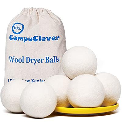 Woolzies Organic Wool Dryer Balls: 3 Pack XL Dryer Balls & 100% Pure  Lavender Essential Oil | All Natural Laundry Fabric Softener Balls | Made  with