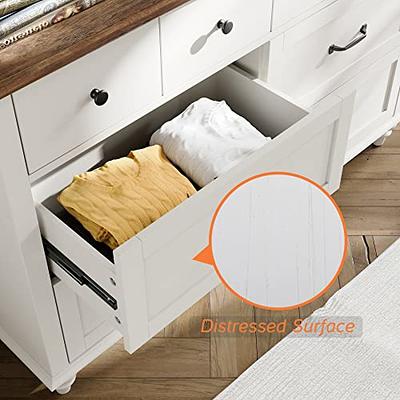 AOGLLATI 6 Drawer Dresser for Bedroom with LED Lights, Storage