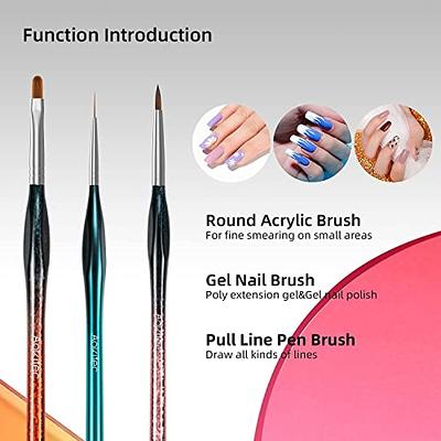 Modelones Nail Art Brush Set, Nail Art Tools with Nail Polish Brush, Nail  Extension Gel Brush, Nail Liner Brush, Nail Carved Brush, Nail Dotting Pen
