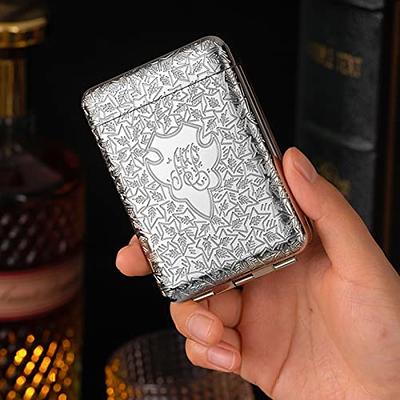 Vintage Metal Cigarette Case Box Gold Men Tobacco Holder double-Sided 20s  85mm