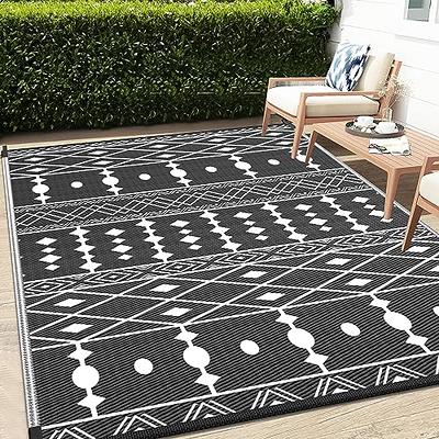 MontVoo Outdoor Rug - Waterproof 5x8 ft Reversible Patio, RV Camping Rug -  Plastic Straw Rug for Indoor Outdoor Area, Picnic, Beach, Deck - Boho Decor