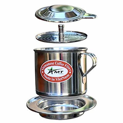 AMT 9.5 OZ Vietnamese Coffee Maker, 2-3 Servings Phin, Screw Down Coffee  Vietnamese Coffee Filte Coffee Dripper for Vietnamese Style at Home Office  (9.5 OZ - Handle) - Yahoo Shopping